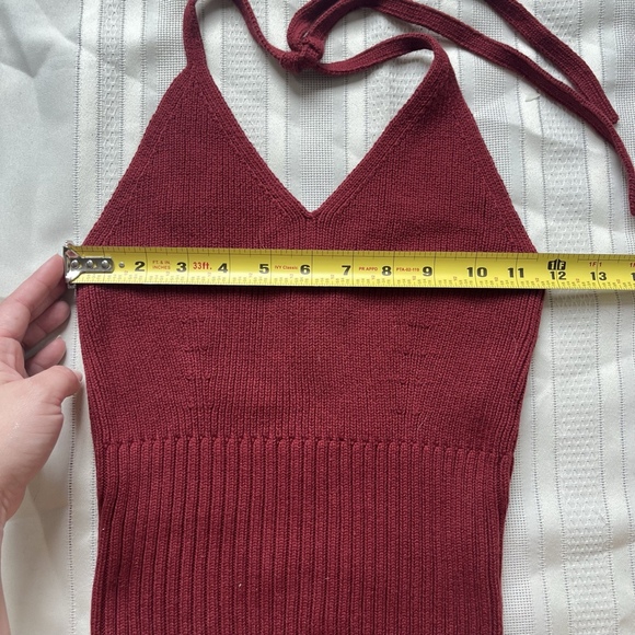 Vintage Wet Seal Y2K Ribbed Red Halter Top Size XS Boho Festival Crop Tank Top - Picture 7 of 12